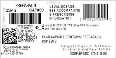Label (65862 758 90 Pregabalin 25mg 67046 1680 30)